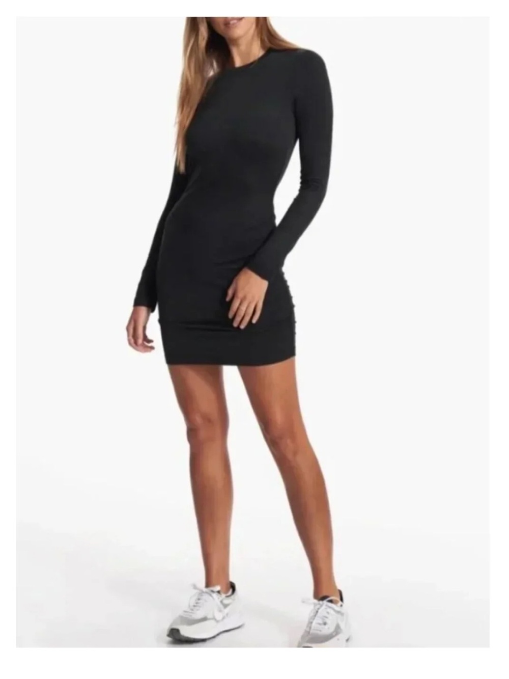 Vuori Black Long-Sleeve Mini Dress